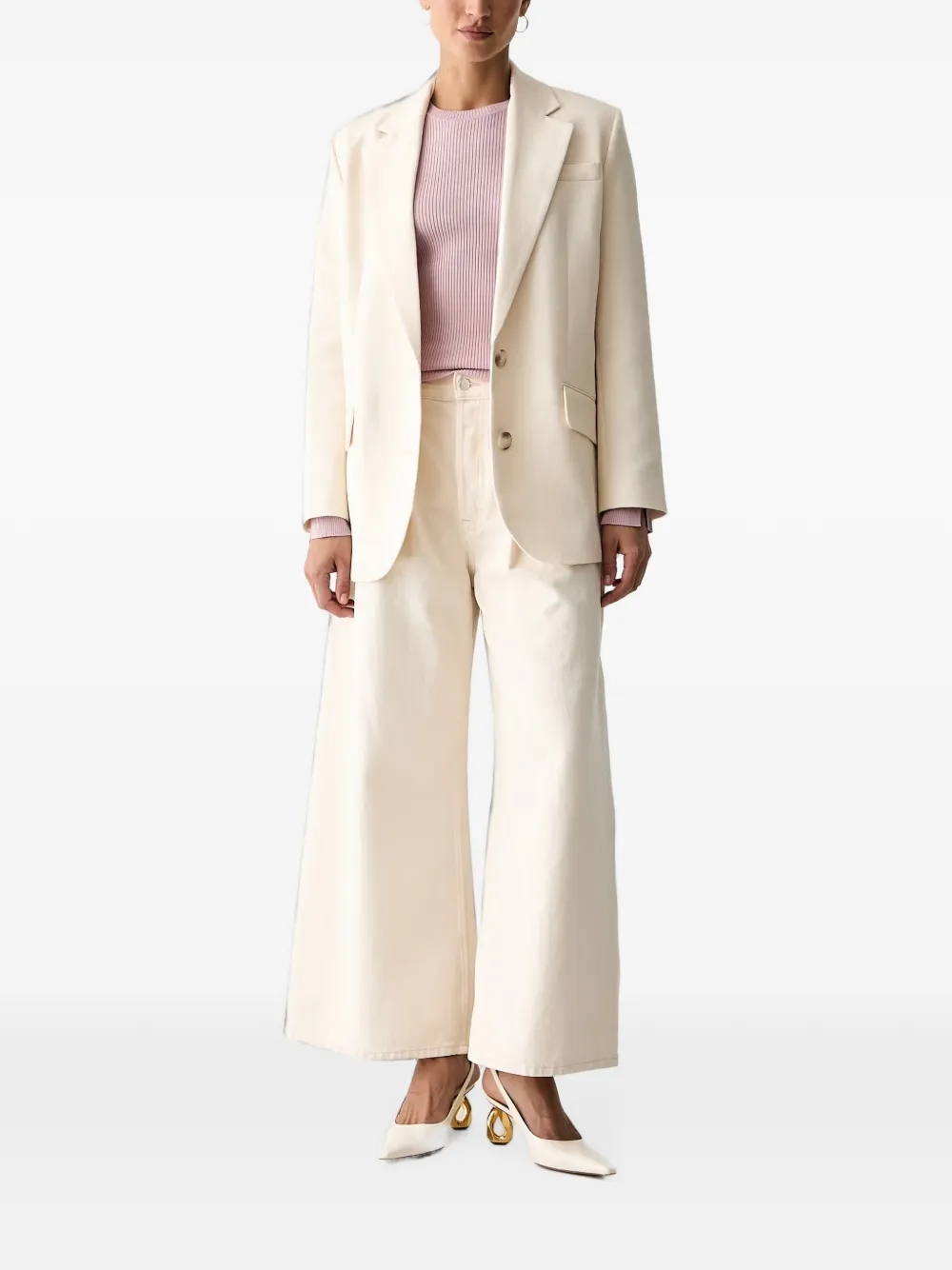 GUESS USA Ellie ribgebreide trui met knoopmanchetten Roze