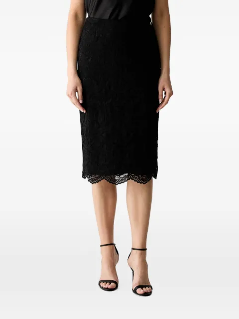 GUESS USA logo-plaque scalloped-hem midi skirt