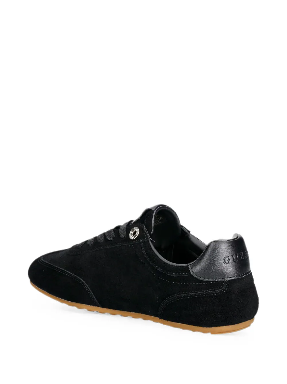 GUESS USA suede logo-patch sneakers Zwart