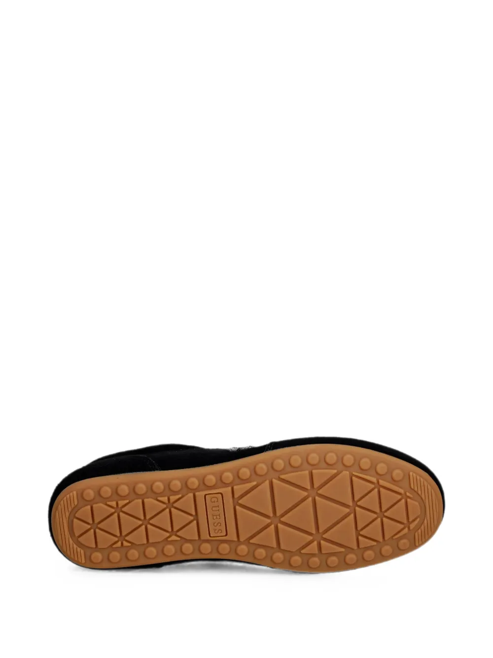 GUESS USA suede logo-patch sneakers Zwart