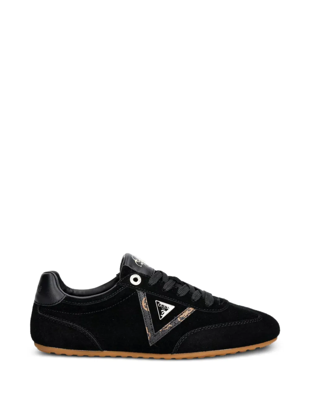 GUESS USA suede logo-patch sneakers - Schwarz