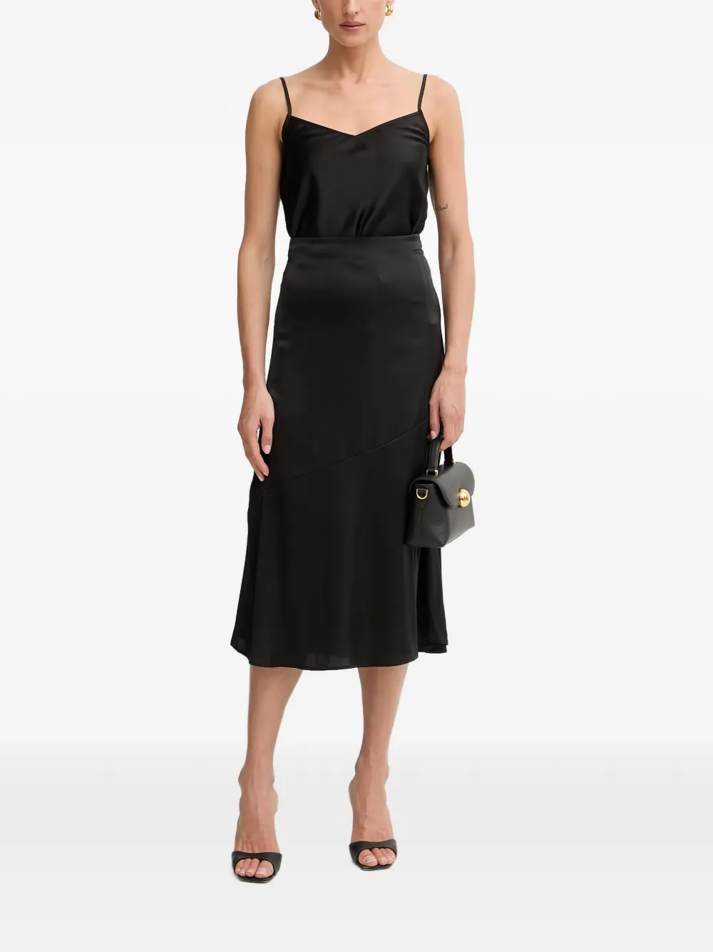 GUESS USA Asymmetrische rok met satijnen afwerking Zwart