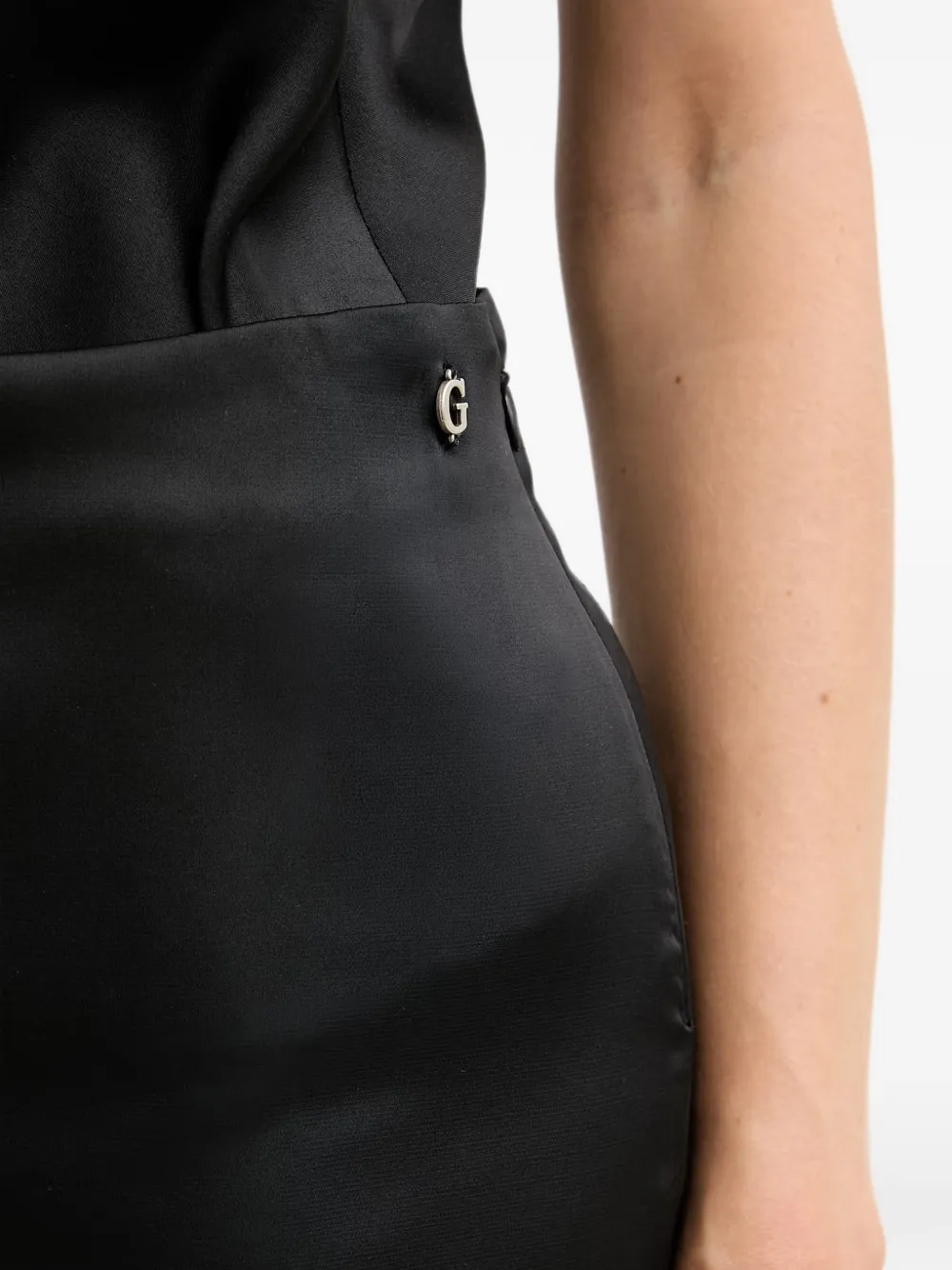 GUESS USA Asymmetrische rok met satijnen afwerking Zwart
