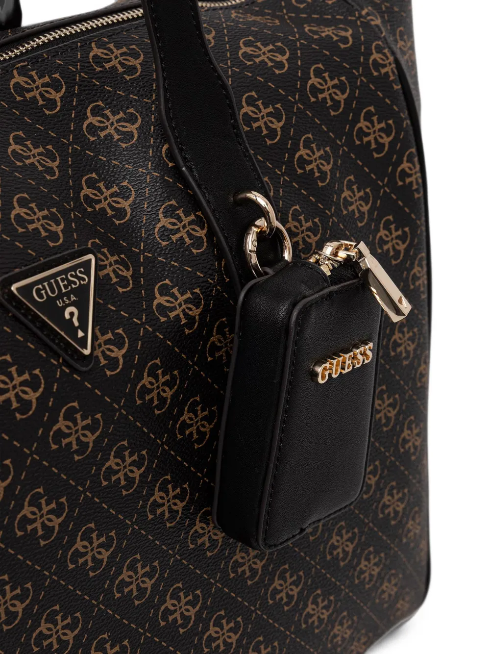 GUESS USA Grote Latona shopper met monogramprint Zwart