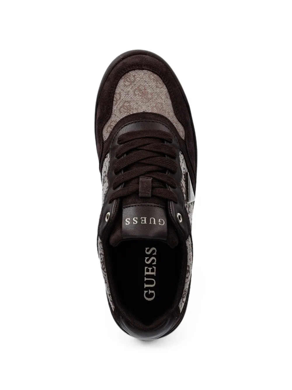 GUESS USA logo-print suede-panelled sneakers Bruin