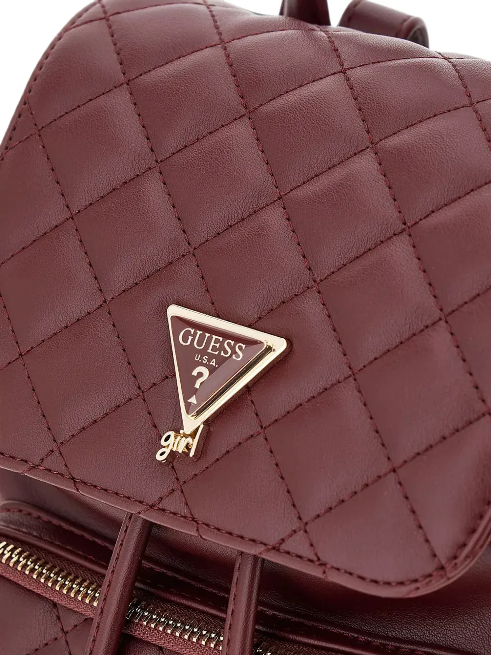 guess kids Gewatteerde mini-rugzak met logo-plakkaat Bruin