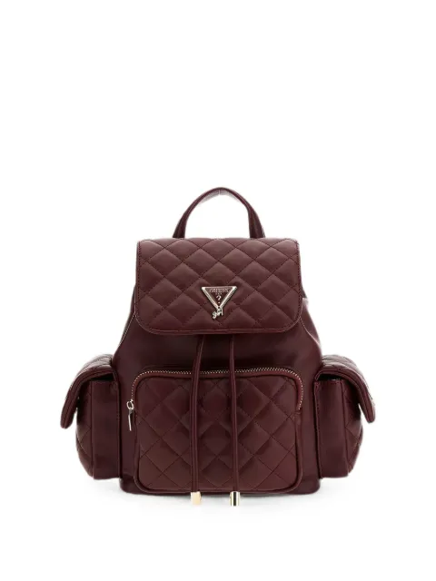 guess kids mini quilted logo-plaque backpack