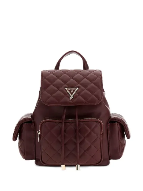 guess kids mini quilted logo-plaque backpack