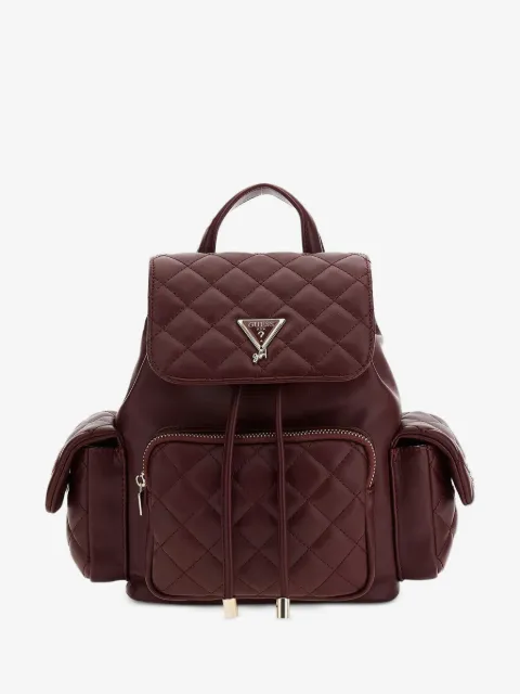 guess kids mini quilted logo-plaque backpack