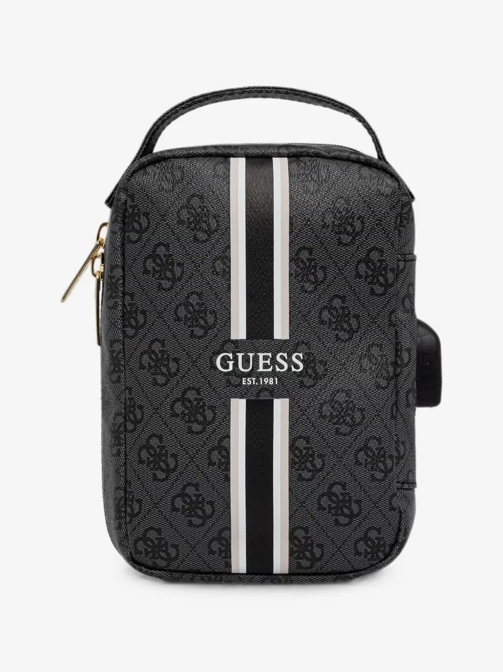 GUESS USA モノグラム ストライプ テックバッグ | ブラック | Image 1