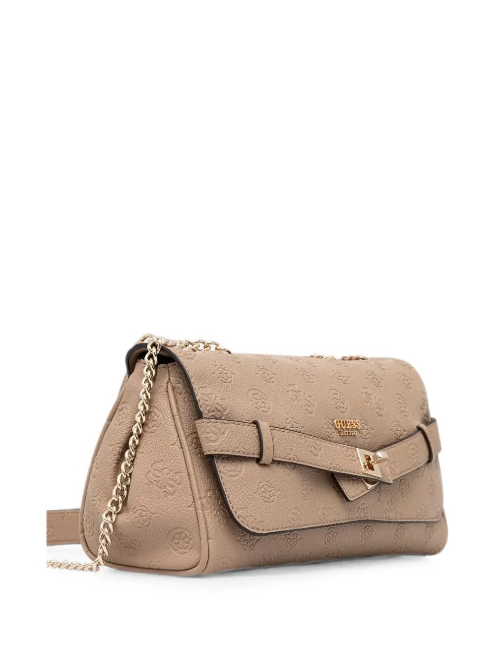 GUESS USA Schoudertas met monogram-reliëf en gesp-detail Beige