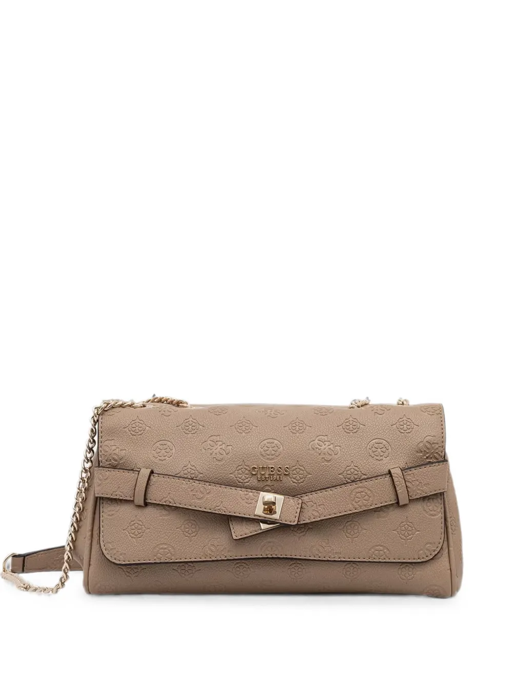 GUESS USA monogram-debossed buckle-detail shoulder bag - Toni neutri