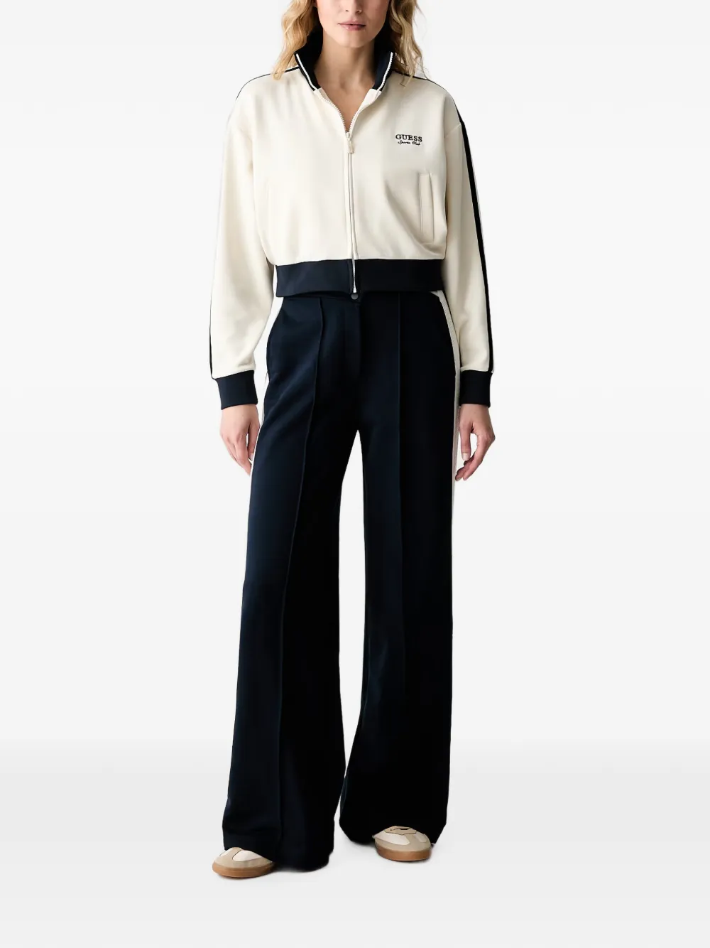GUESS USA Jack met geborduurd logo en rits Beige