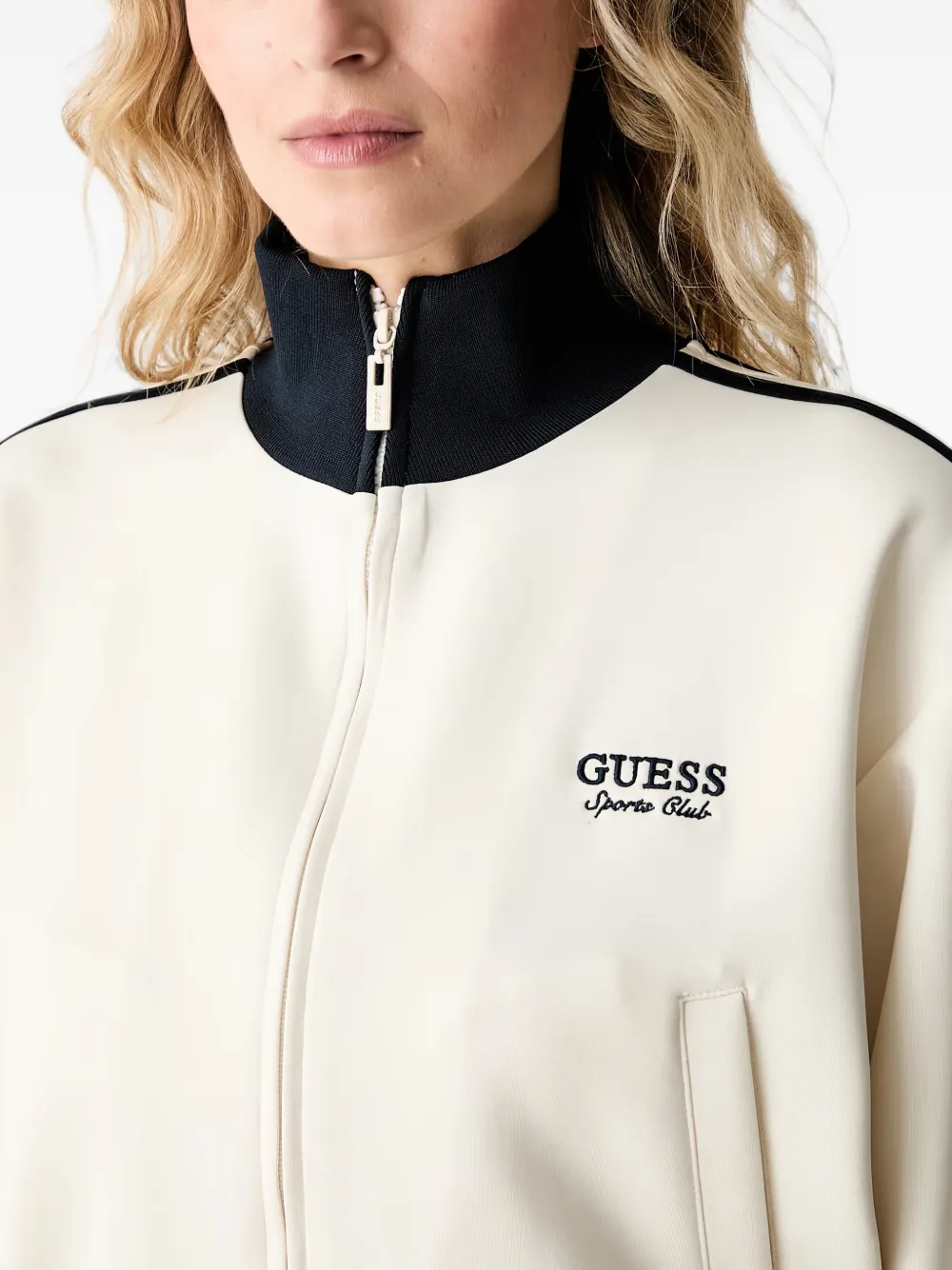 GUESS USA Jack met geborduurd logo en rits Beige