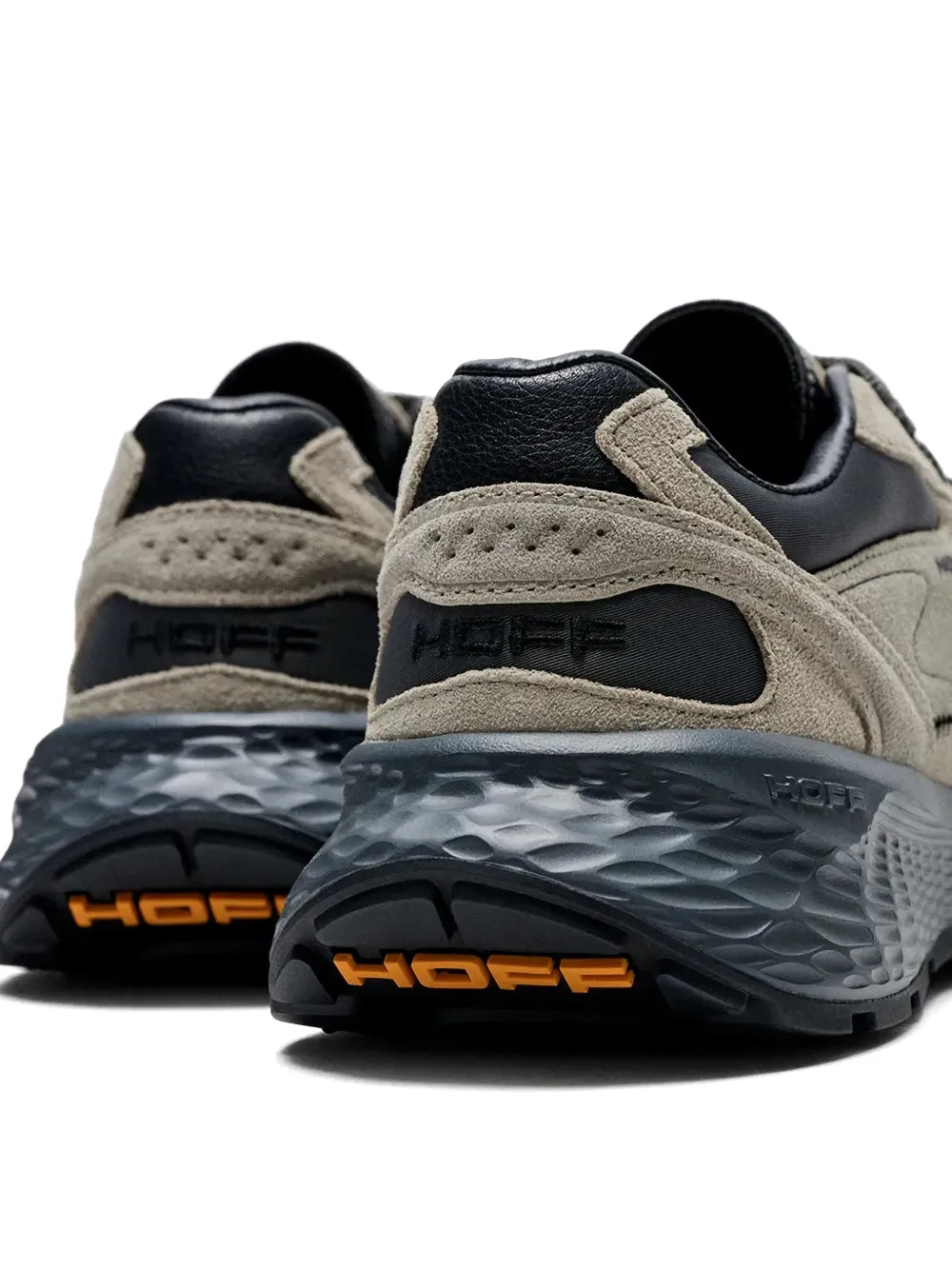 Hoff panelled calf leather-trim sneakers Beige