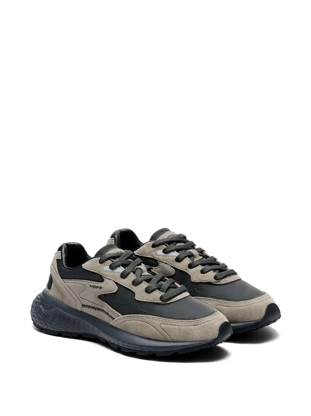Hoff panelled calf leather-trim sneakers Beige