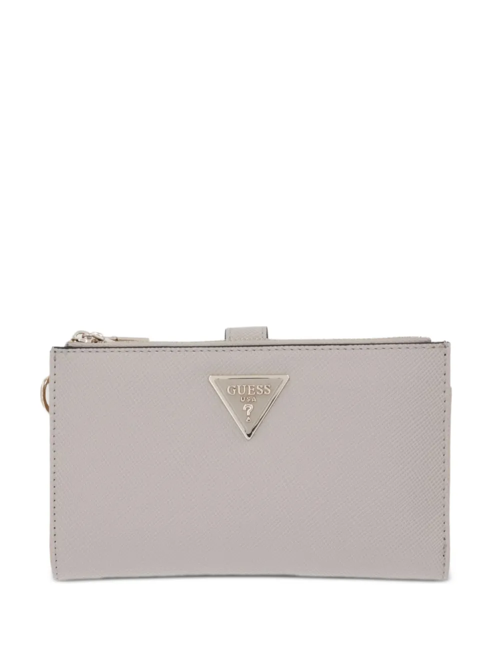 GUESS USA logo-plaque wristlet wallet - Grau