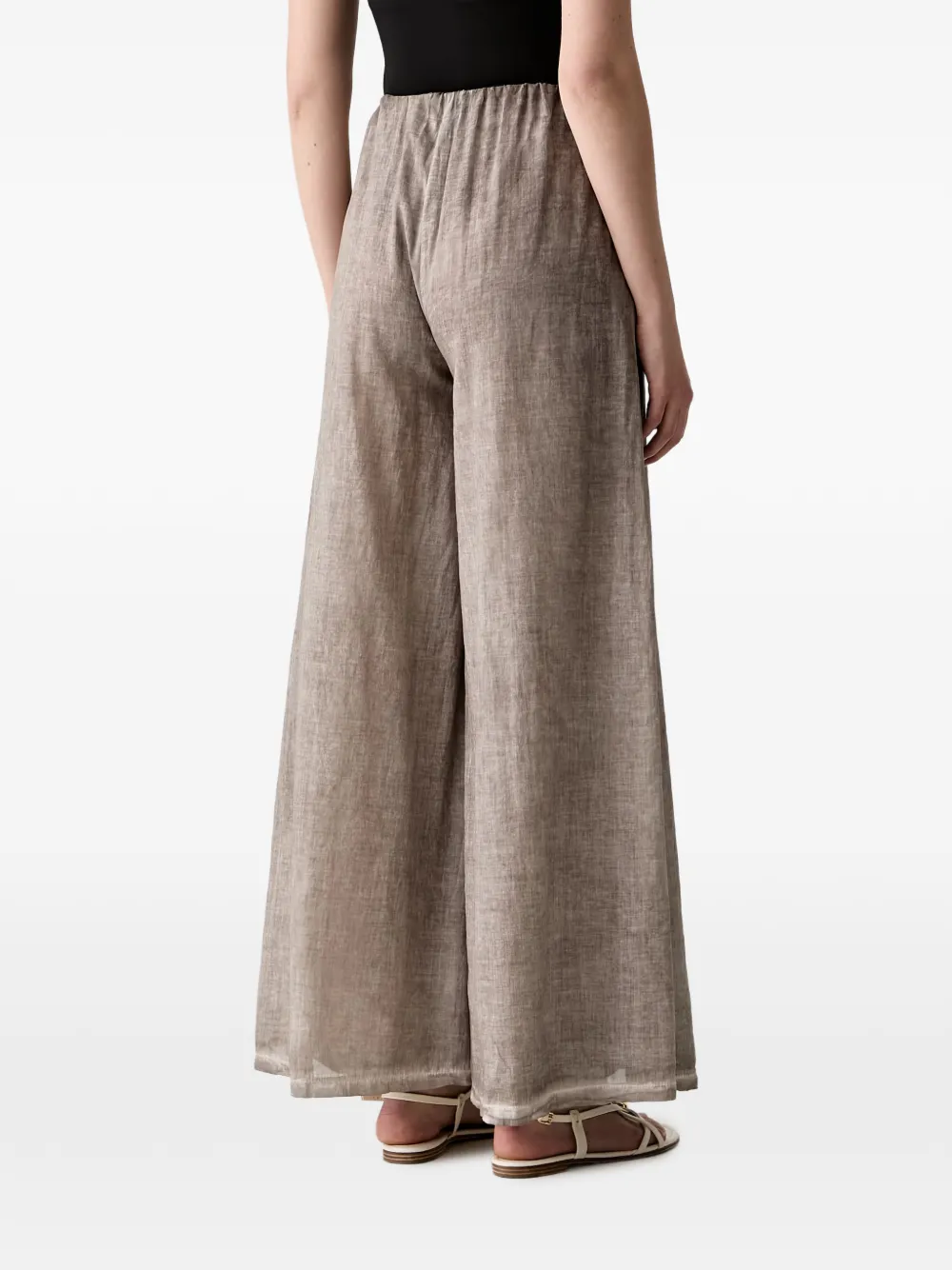 Haveone Elasticated Palazzo Pants In Gray