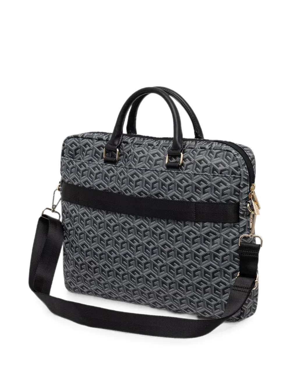 GUESS USA Laptoptas met geometrisch patroon en logo-patch Grijs
