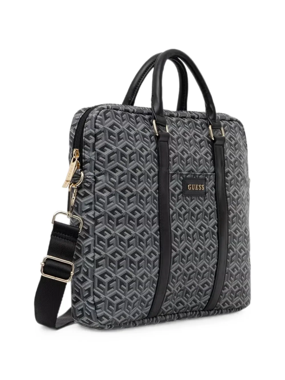 GUESS USA Laptoptas met geometrisch patroon en logo-patch Grijs