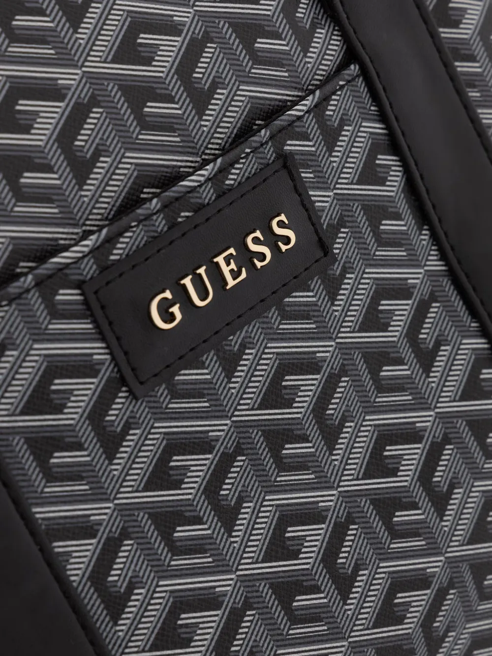 GUESS USA Laptoptas met geometrisch patroon en logo-patch Grijs