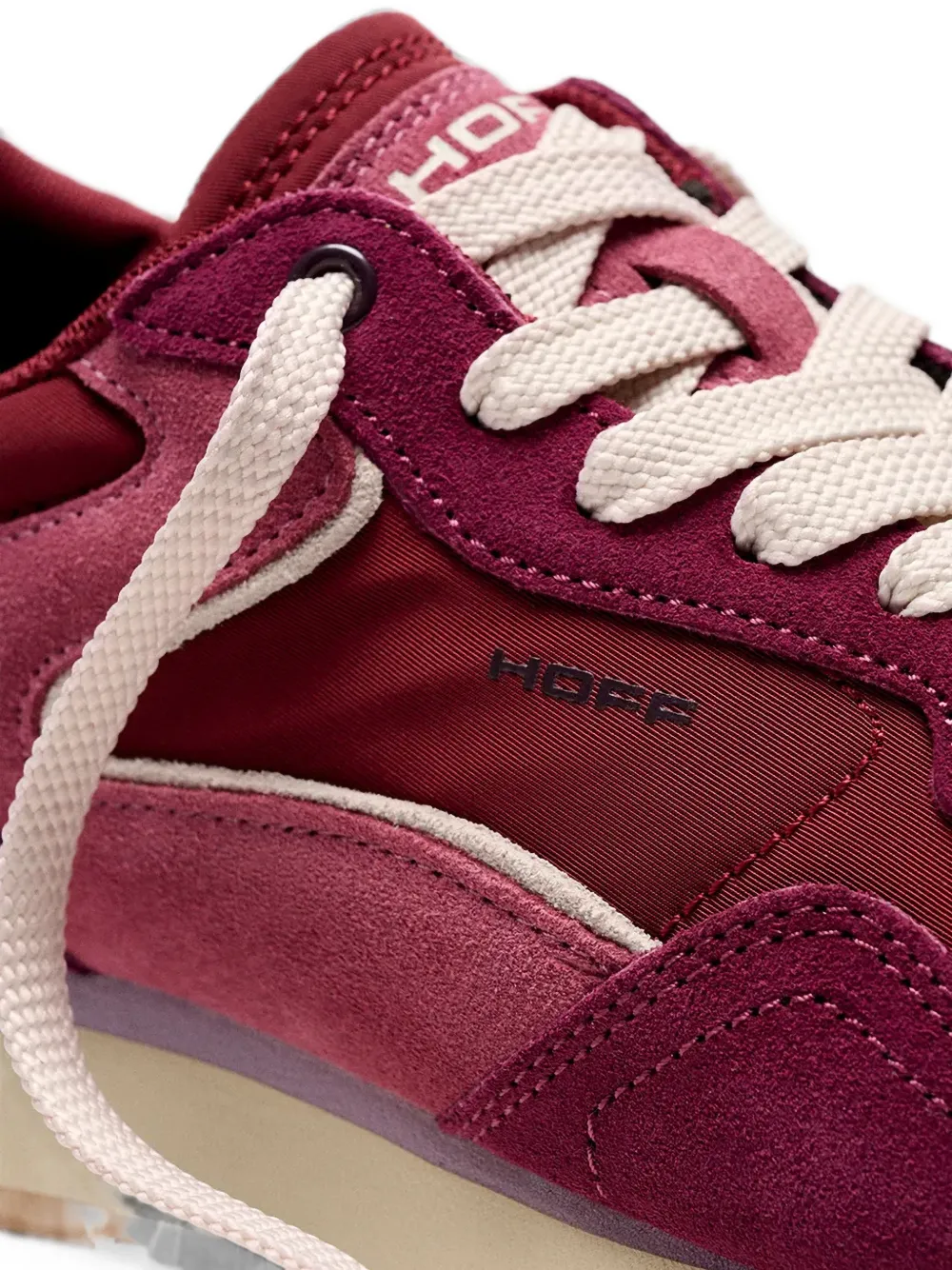 Hoff City calf suede-panelled sneakers Rood