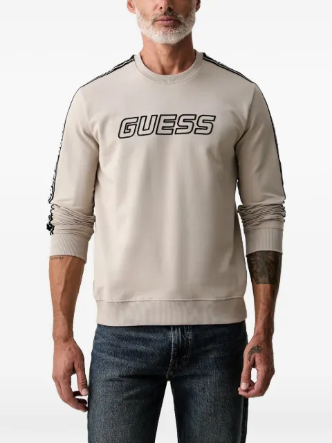 GUESS USA logo-print tape-detail sweatshirt