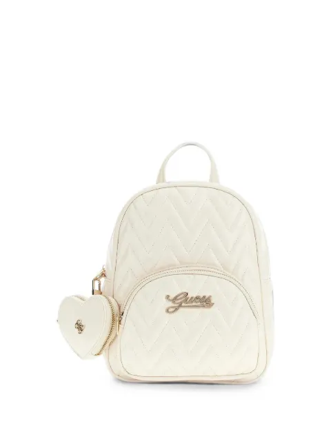 guess kids quilted heart-charm backpack