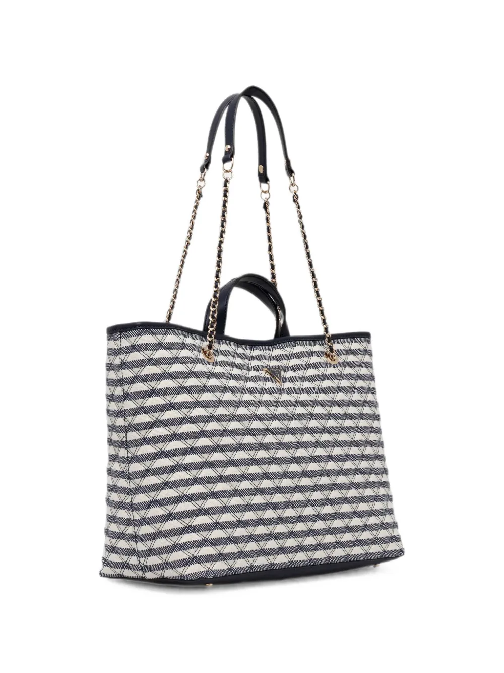 GUESS USA Giully gestreepte gewatteerde shopper Wit