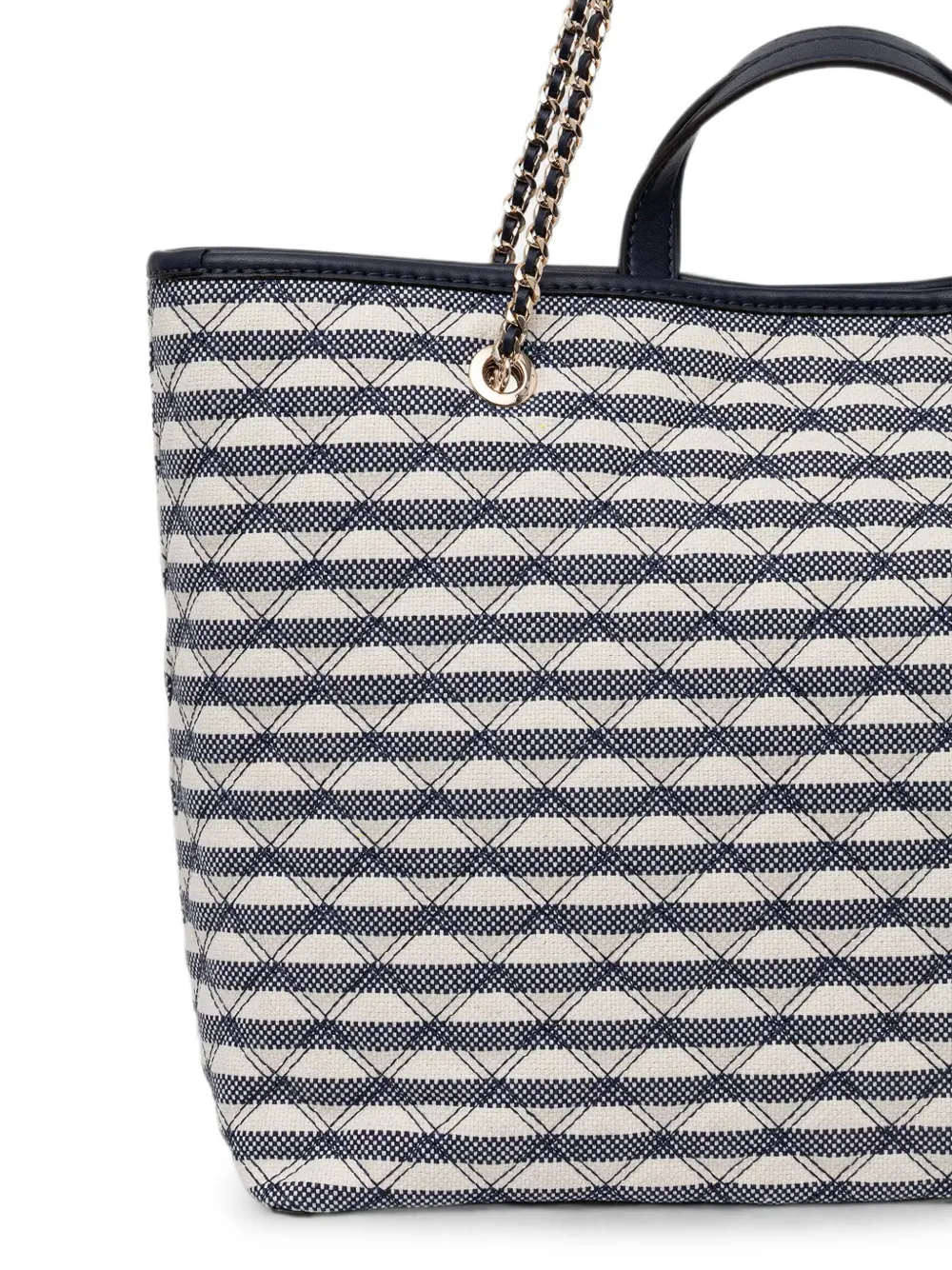 GUESS USA Giully gestreepte gewatteerde shopper Wit