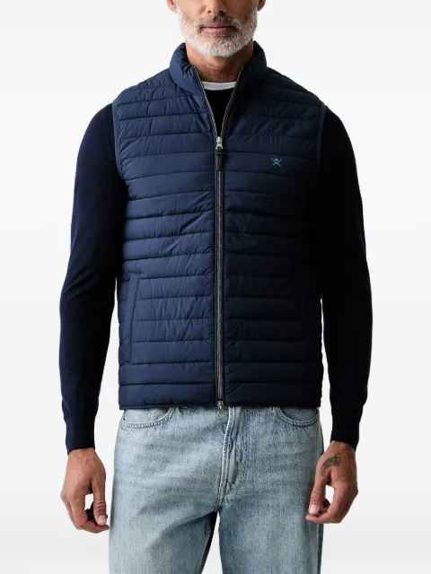 Hackett London quilted logo-embroidered gilet