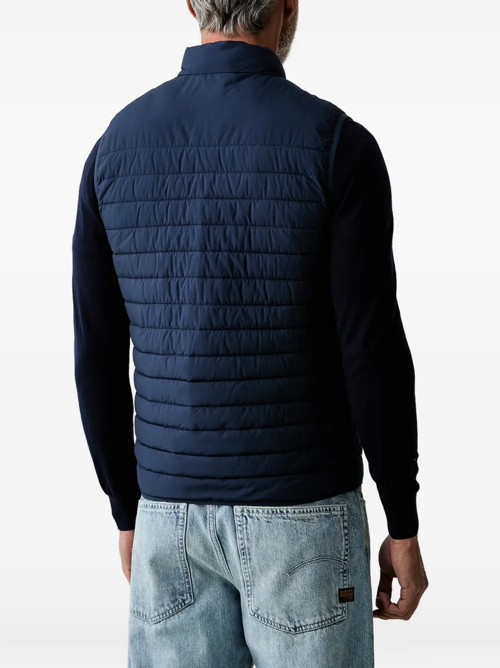 Hackett London Gewatteerde bodywarmer met geborduurd logo Blauw