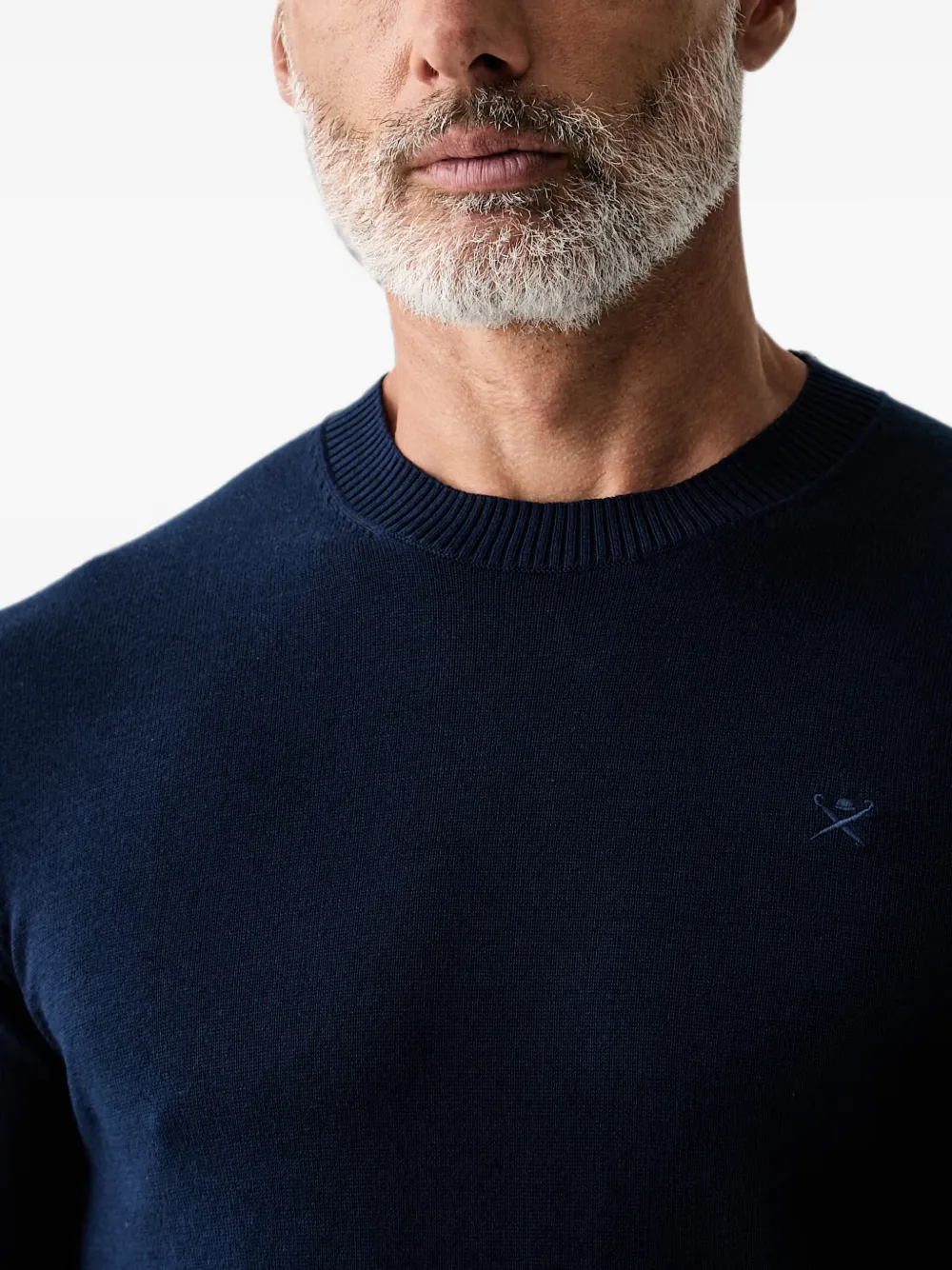 Hackett London Sweater met geborduurd logo Blauw
