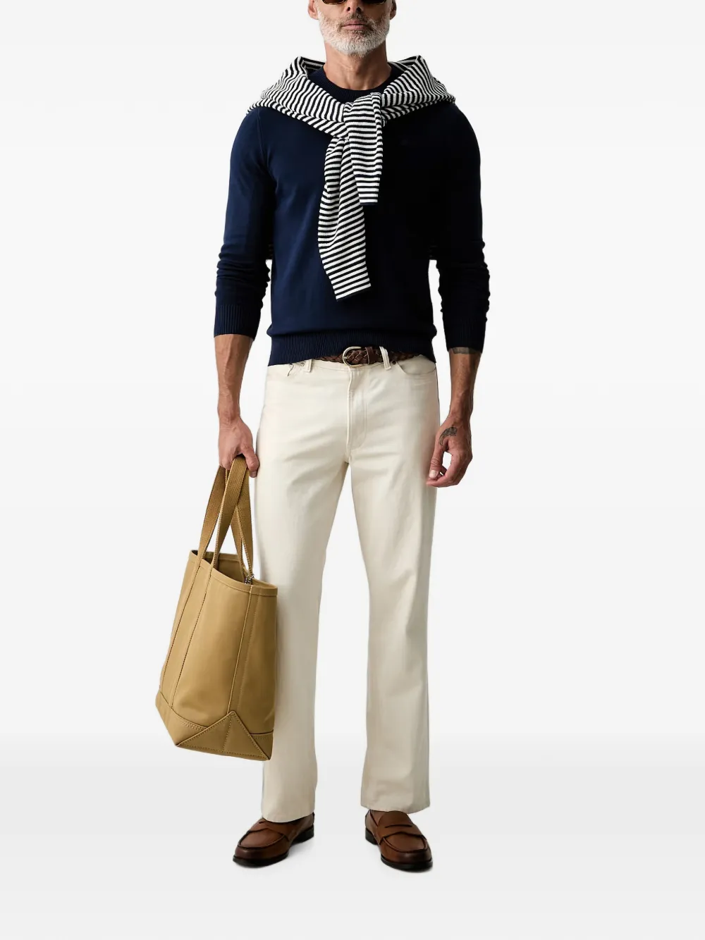 Hackett London Sweater met geborduurd logo Blauw