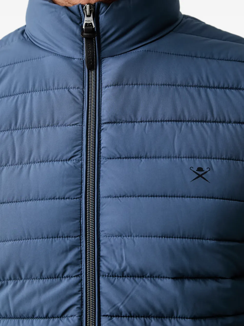 Hackett London Gewatteerde bodywarmer met rits-detail Blauw
