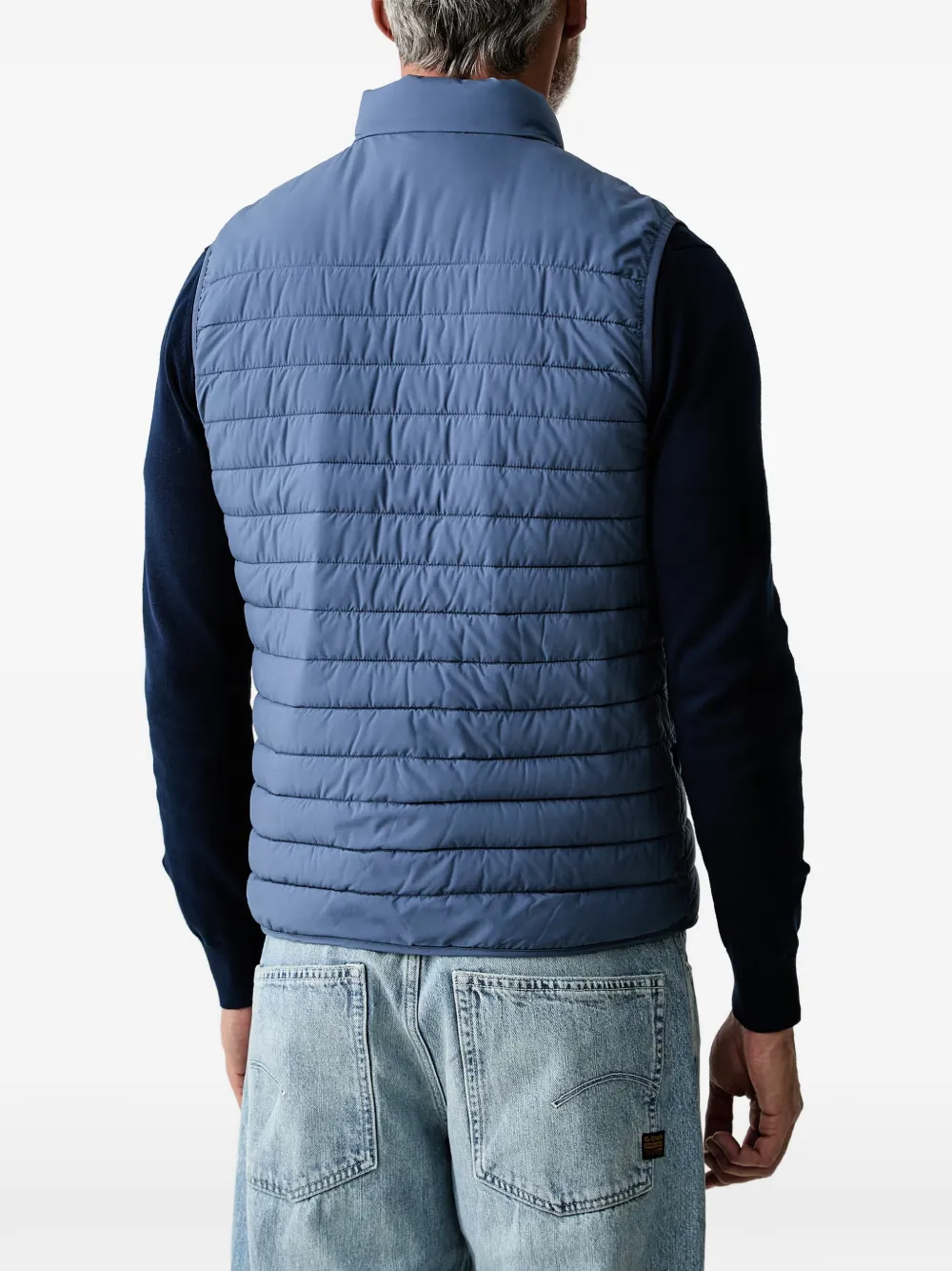 Hackett London Gewatteerde bodywarmer met rits-detail Blauw