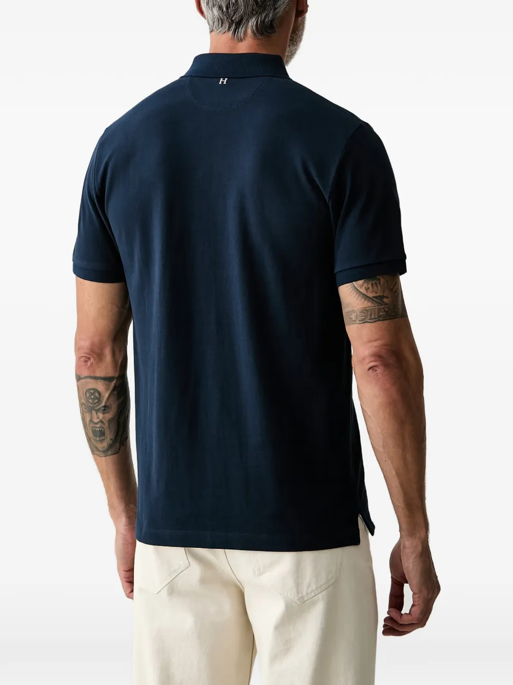 Hackett London Poloshirt met geborduurd logo en knopen Blauw