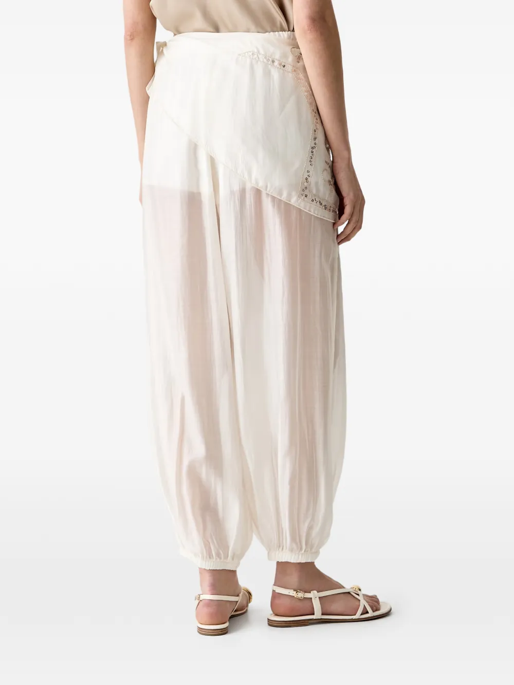 Haveone Broek verfraaid met pailletten Wit