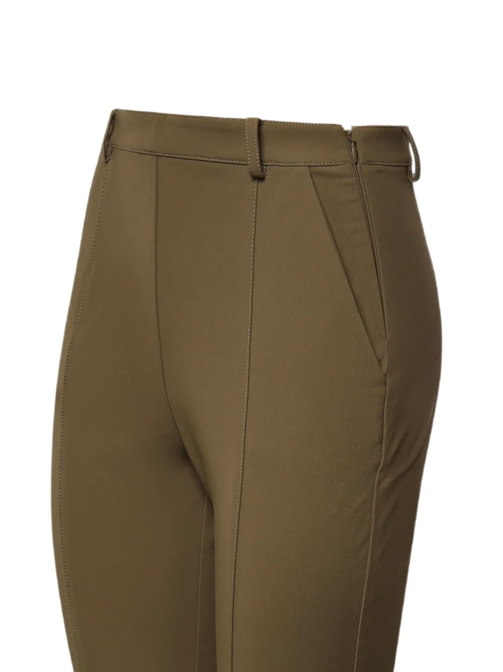 PINKO Broek met riemlussen en naaddetail Groen