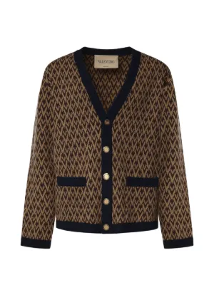 Valentino Garavani VLogo Monogram Cardigan | Red | FARFETCH ID