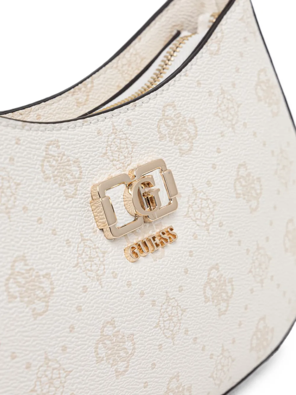 GUESS USA Shopper met logoplakkaat en monogramprint Beige