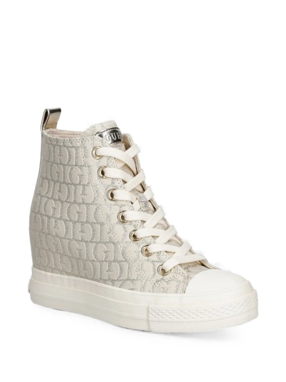 GUESS USA Sundae high-top sneakers Beige