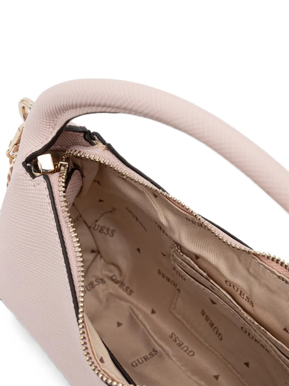 GUESS USA Schoudertas met logo-plakkaat en kettingband Roze
