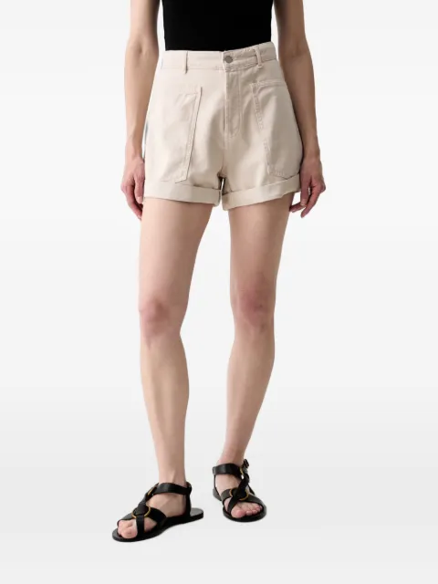 Haveone rolled-cuff logo-patch shorts