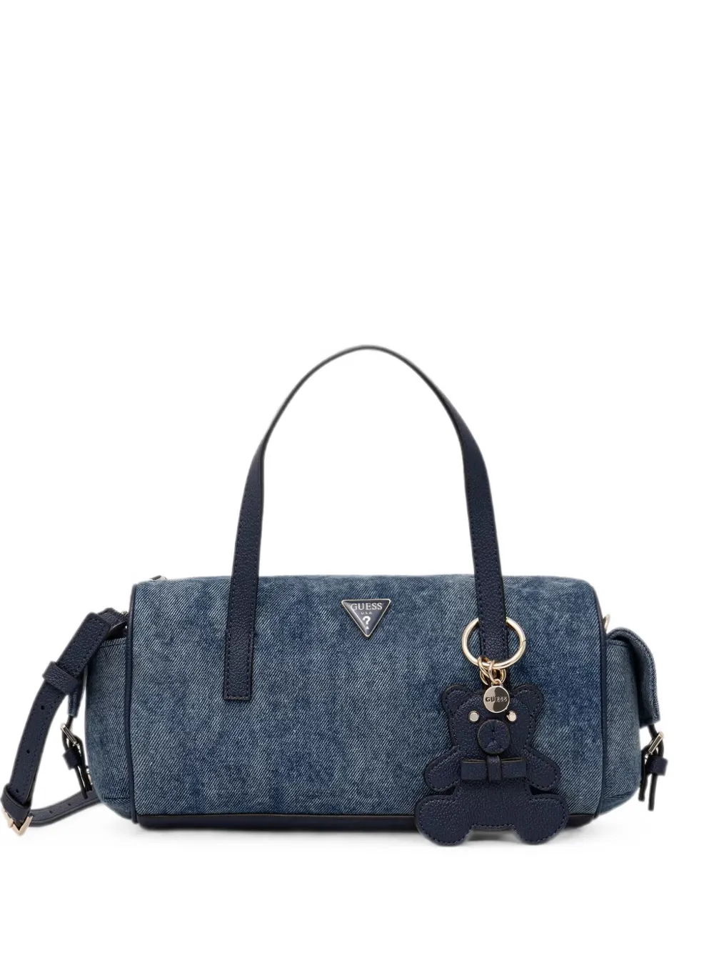 GUESS USA logo-plaque bear-charm tote bag - Blau