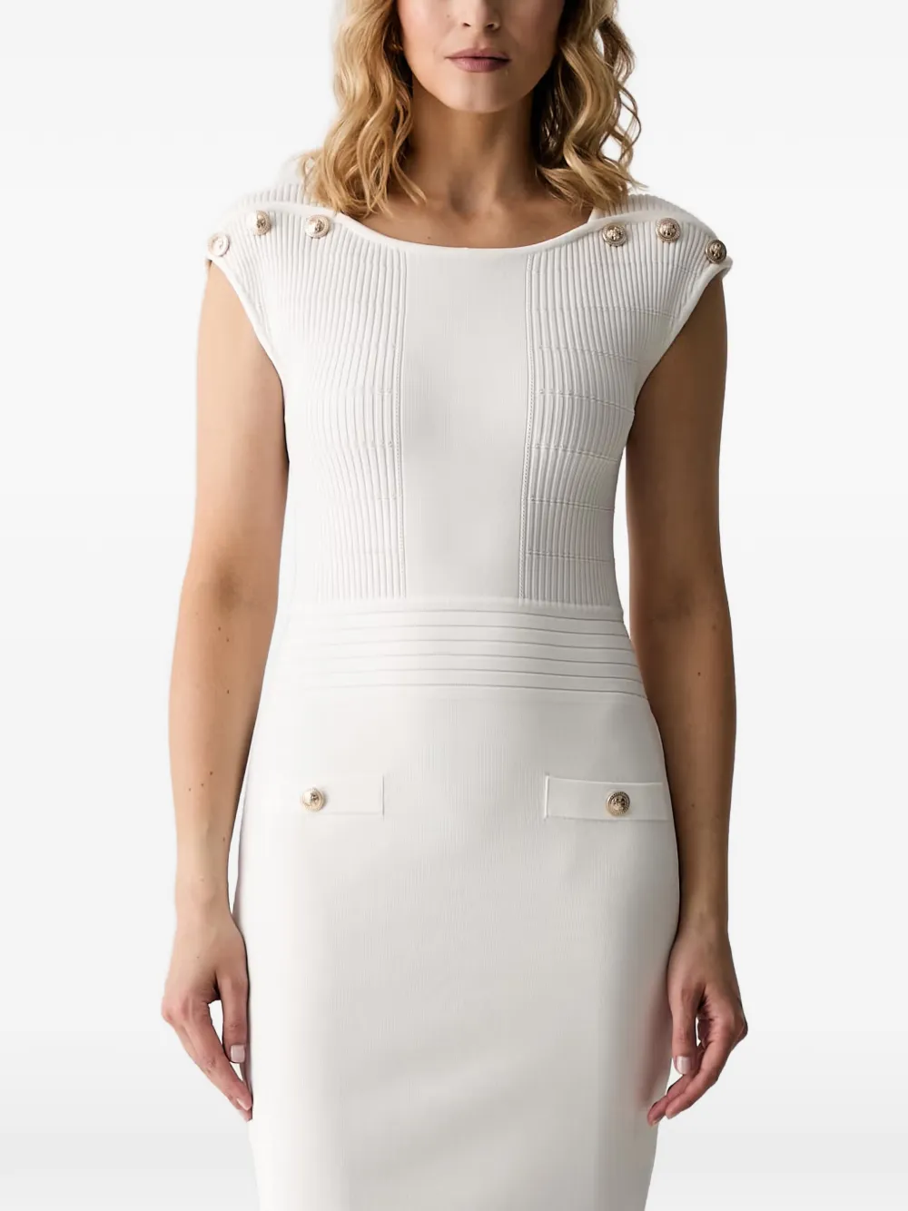 GUESS USA Midi-jurk met knoopdetail Wit