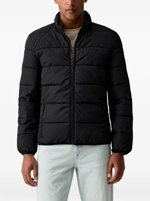 GUESS USA quilted logo-patch jacket