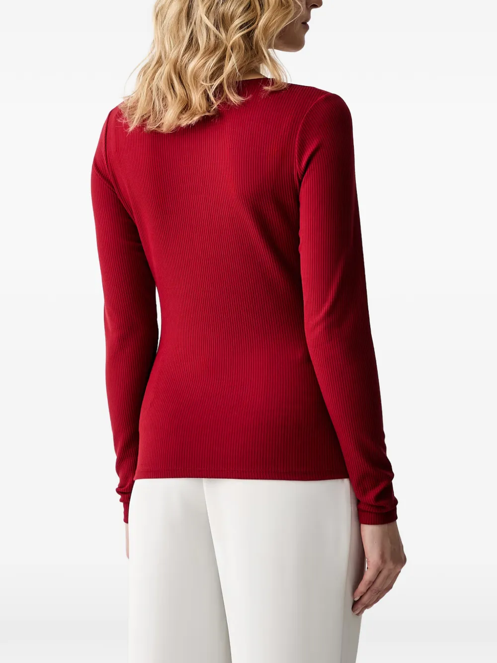 GUESS USA Ribgebreid T-shirt Rood
