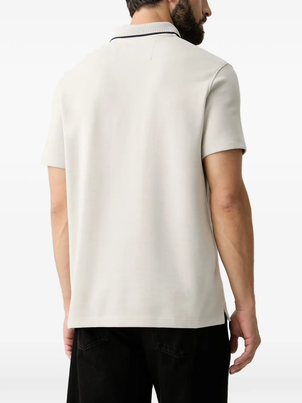 GUESS USA Poloshirt met logopatch en knopen Beige