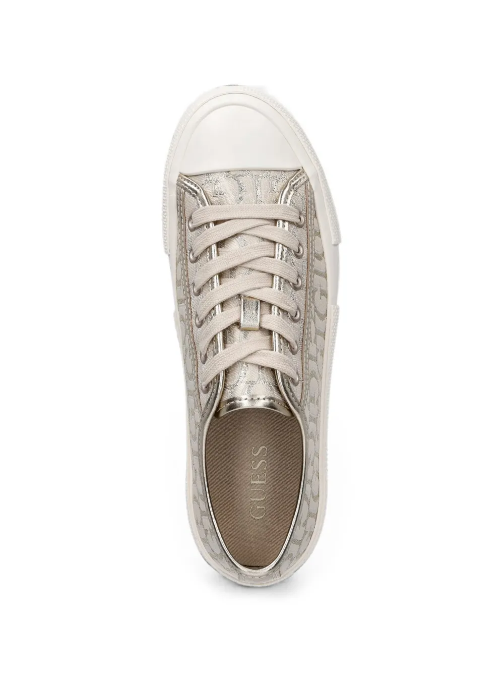 GUESS USA Carey logo-print sneakers Beige